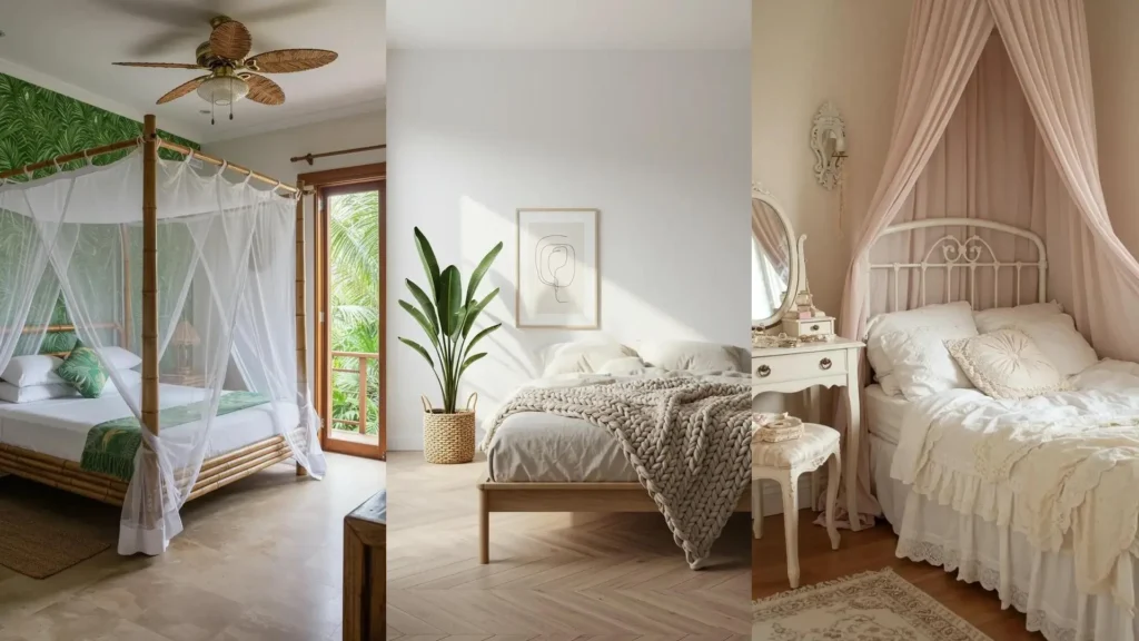 Rincones de dormitorio bohemios con camas, plantas y decoración de ensueño para almas libres y soñadoras.