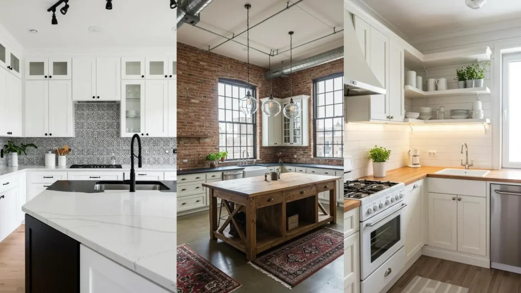 Inspiración para cocinas urbanas con diseño farmhouse americano. Muestra cómo mezclar lo rústico y lo moderno.
