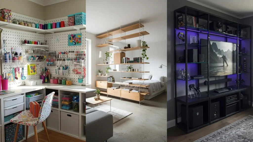 Ideas de estanterías modulares que crecen contigo, para organizar espacios pequeños como talleres, salones o zonas de estudio.