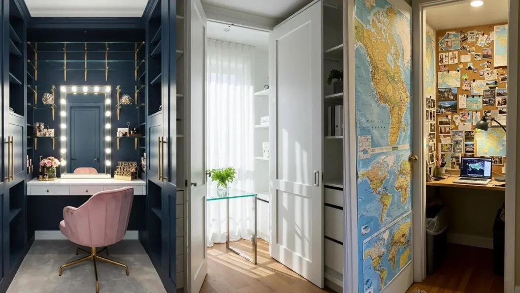 Tres creativas oficinas escondidas en armarios, con diseños modernos y rincones secretos optimizados para productividad.