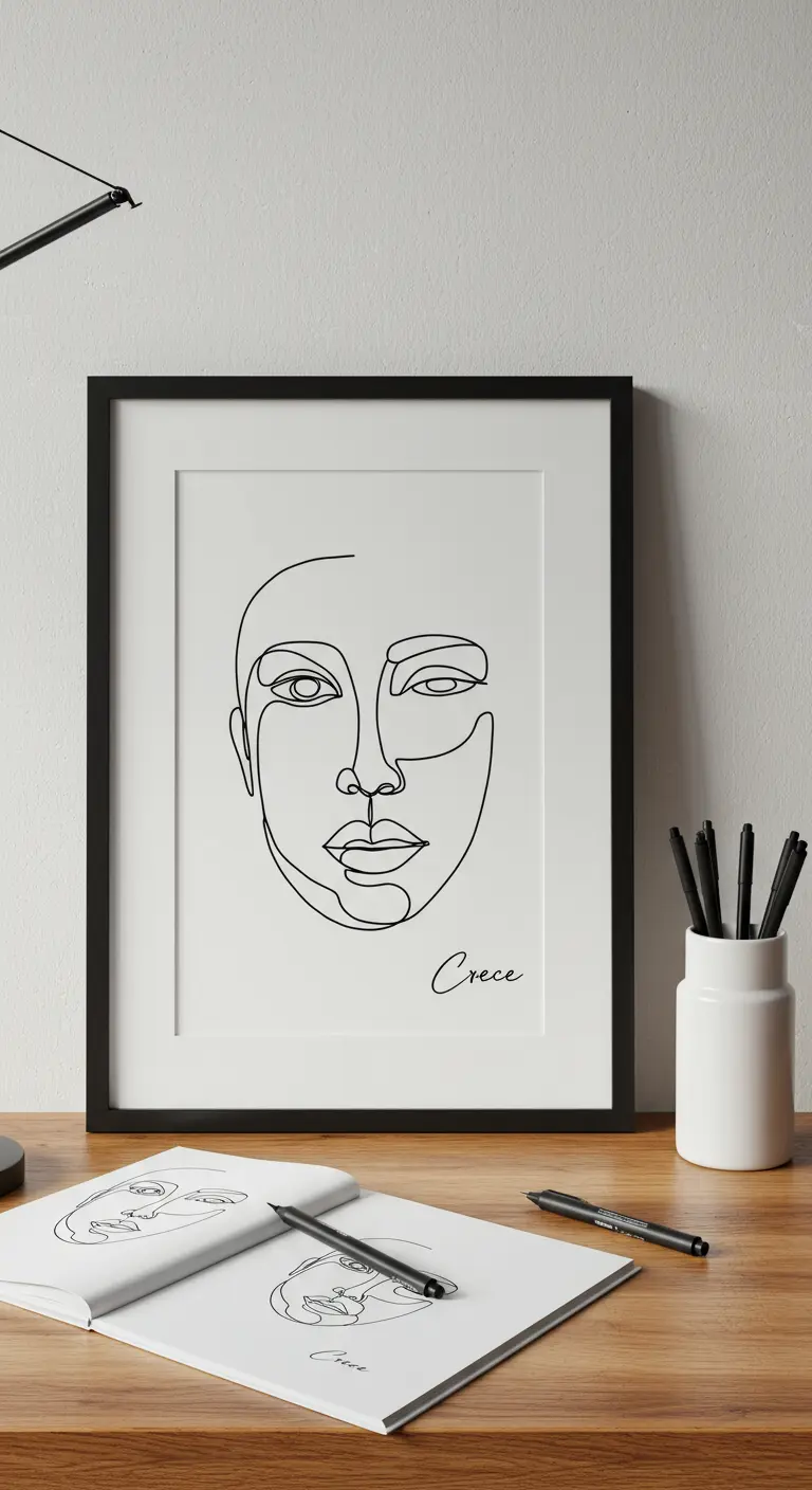 Cuadro con un retrato de estilo