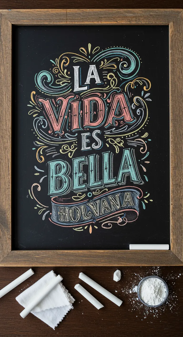 Pizarra con la frase