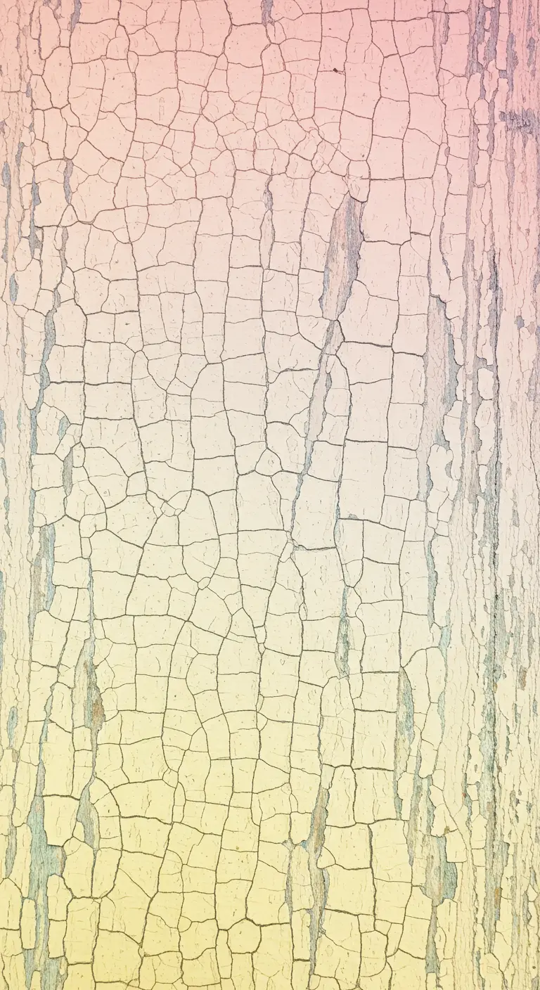 Textura de pintura craquelada en tonos pastel, con un degradado de rosa a amarillo pálido.